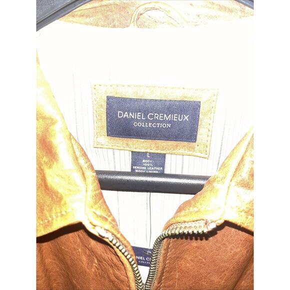 Daniel Cremieux Leather Sz Large Jacket Soft Lambskin Leather Tan 90’s VTG NWT - Picture 3 of 10
